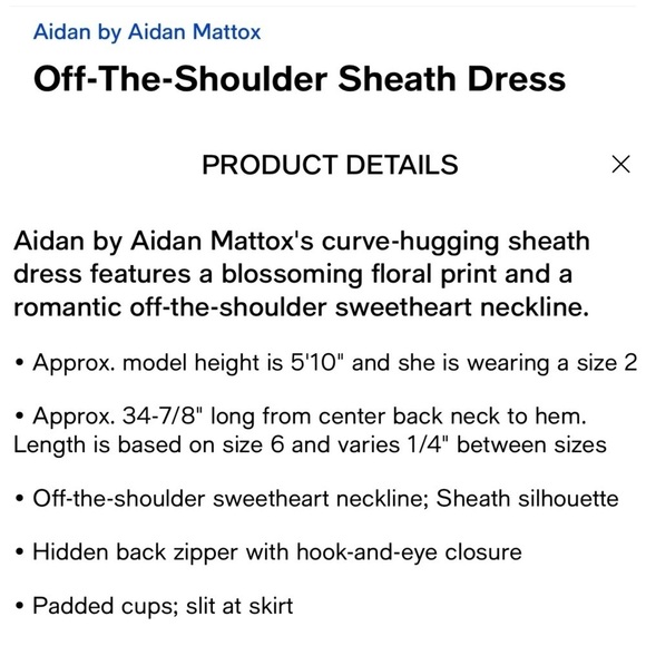 AIDAN MATTOX FLORAL OFF THE SHOULDER PRINTED CREPE SHEATH COCKTAIL DRESS - Picture 3 of 15